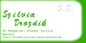 szilvia drozdik business card